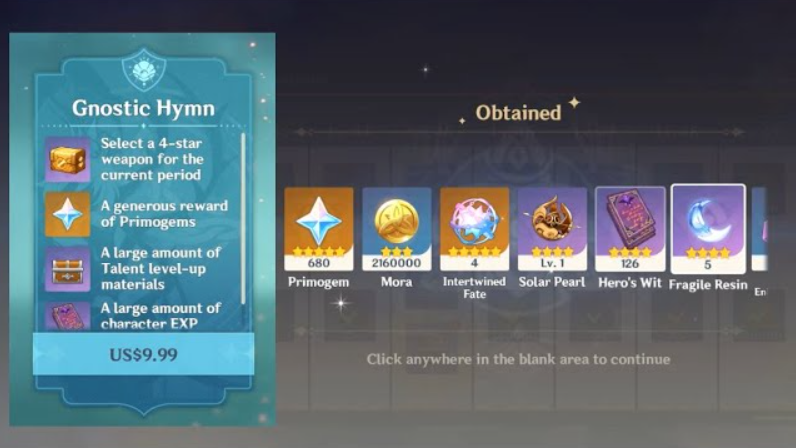 Genshin pearl hymn rewards
