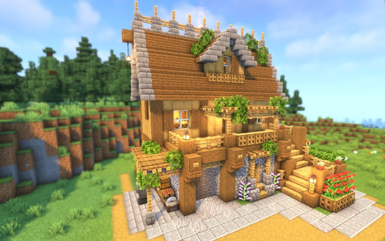 Minecraft attic roof house