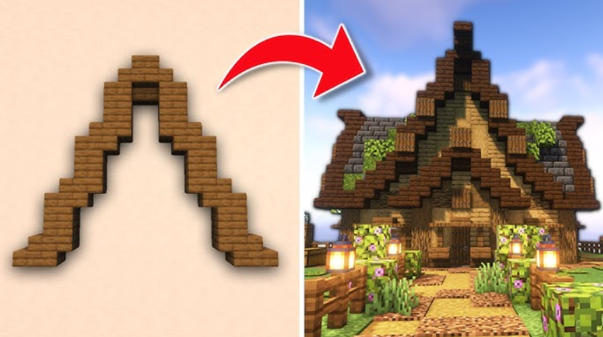 Minecraft gable roof