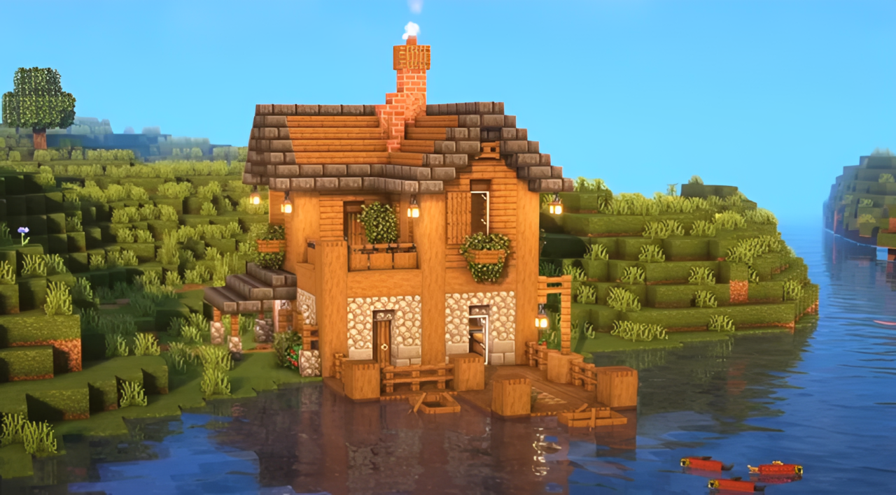Minecraft base in plains