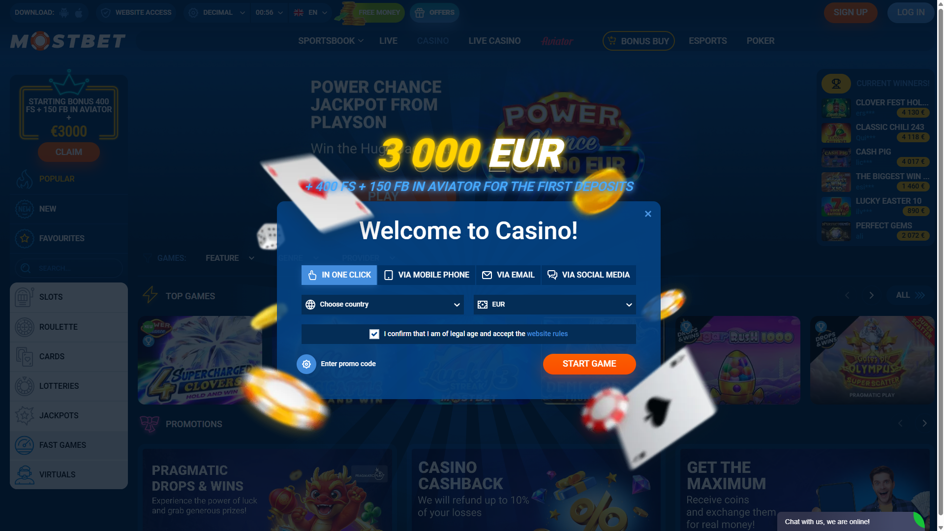 Mostbet registration page with sign-up form and account creation options