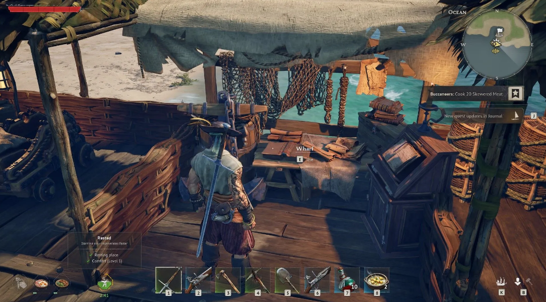 Pirate merchant trading scene
