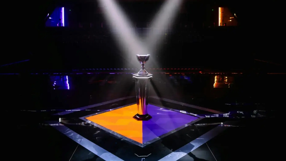 CS Asia Championships 2026 trophy in Shanghai — Team Falcons advance to the CAC 2026 Counter-Strike 2 grand final