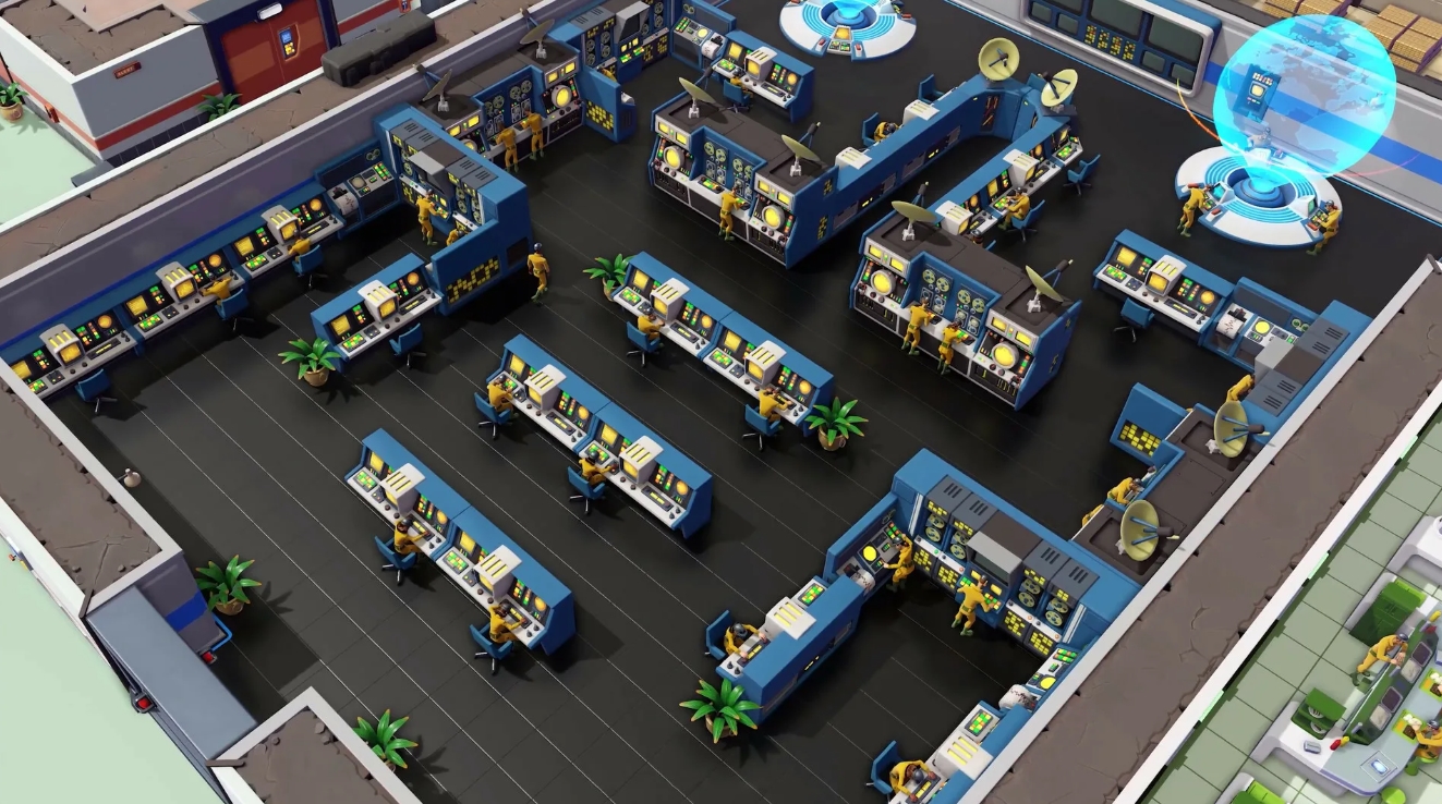 high tech control room with minions in Evil Genius 2