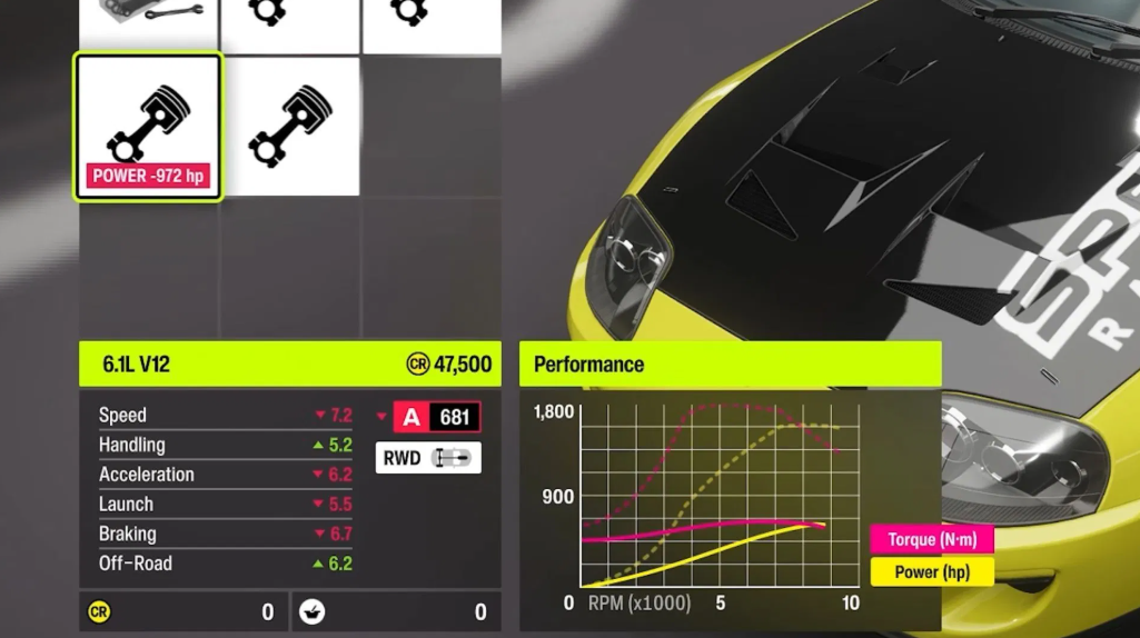 FH6 drag tuning menu
