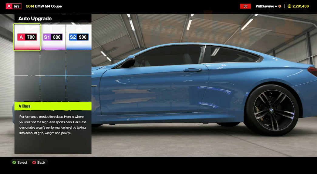 FH6 auto upgrade menu