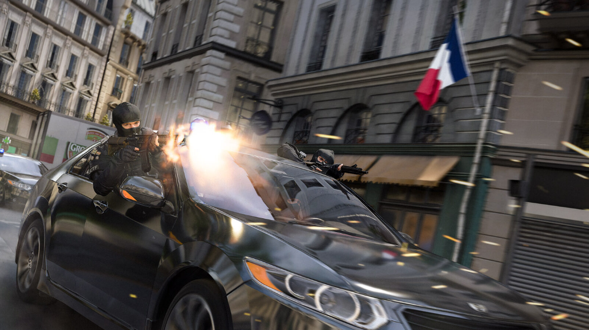 MW4 urban chase scene
