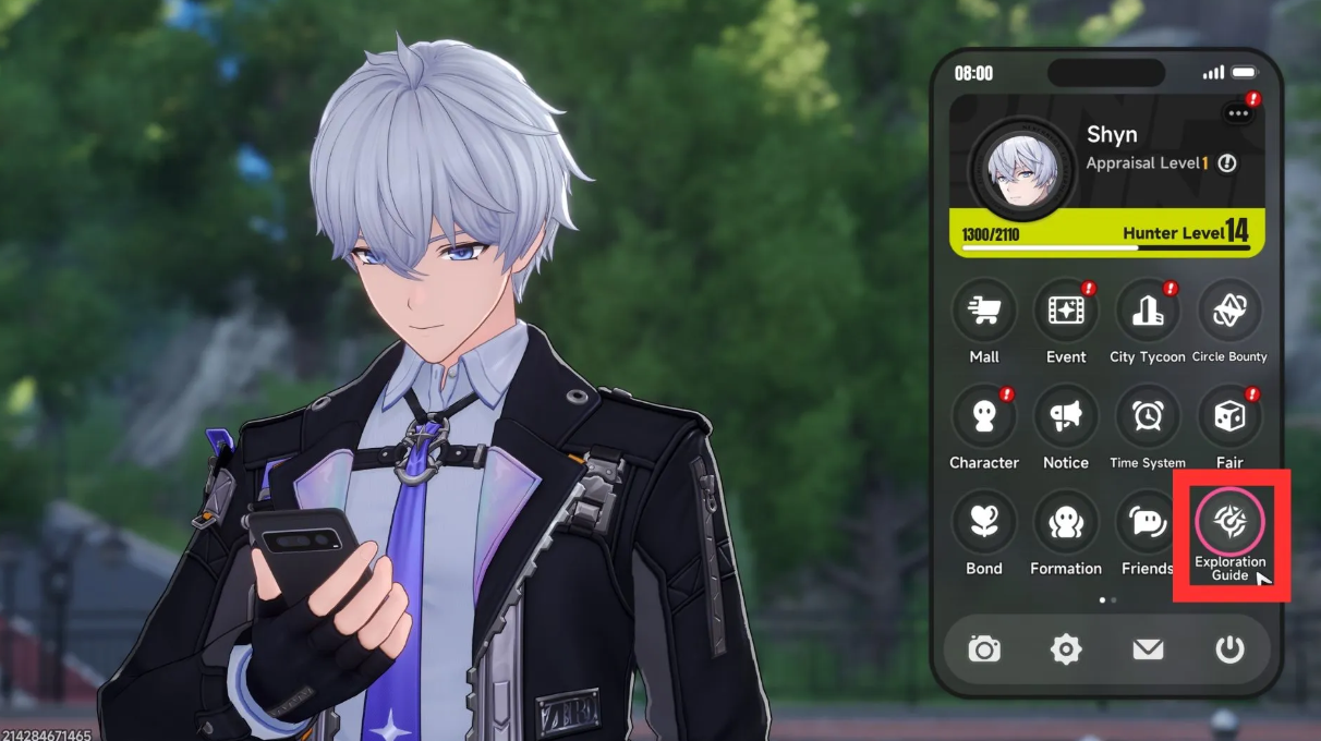 Game exploration menu