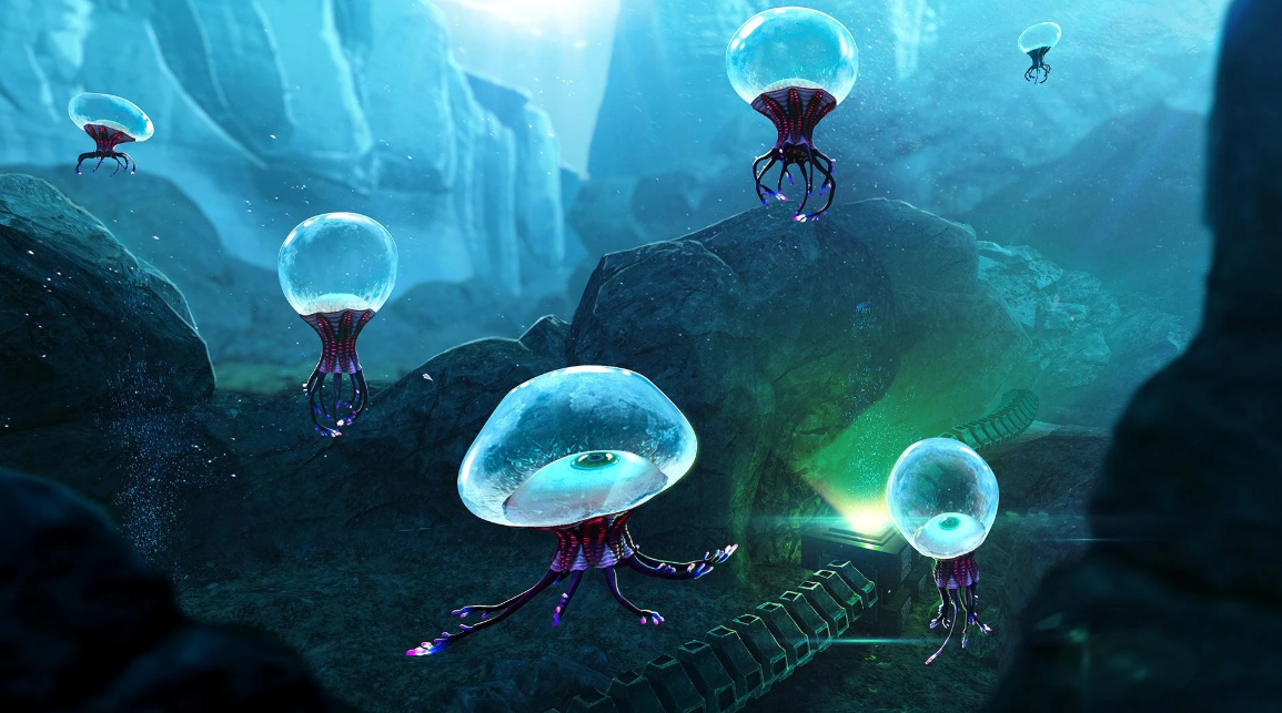 Electric jellyfish underwater