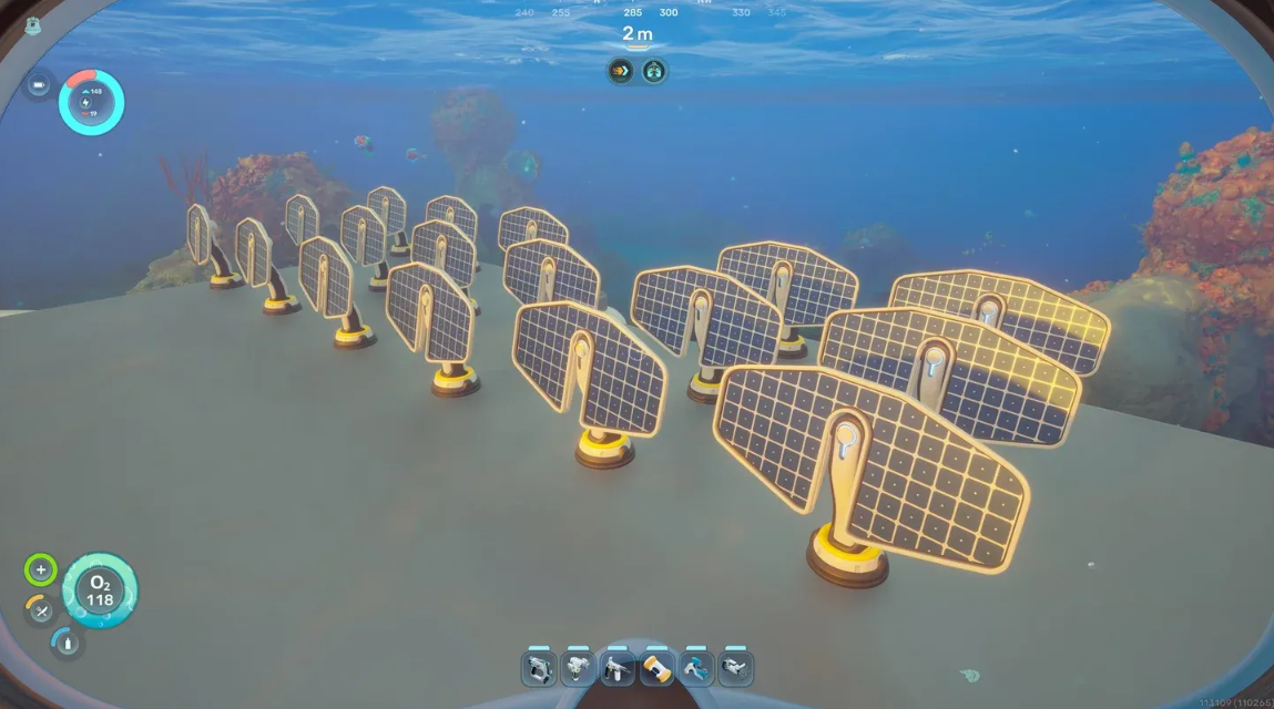 Underwater solar panels base