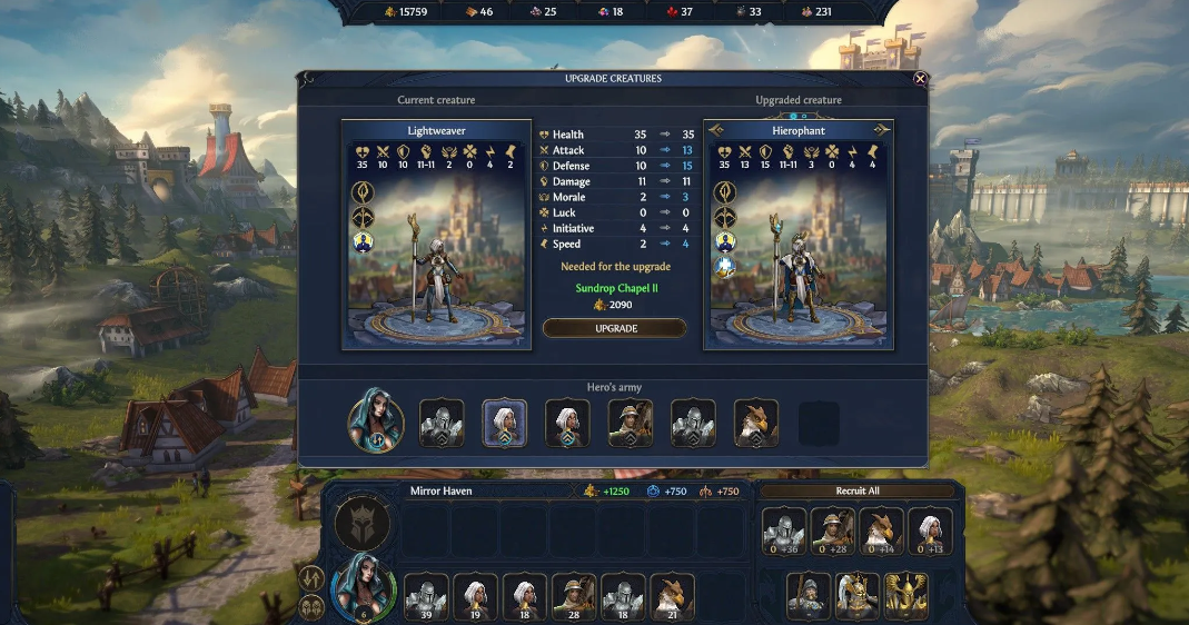 Temple ranged army formation