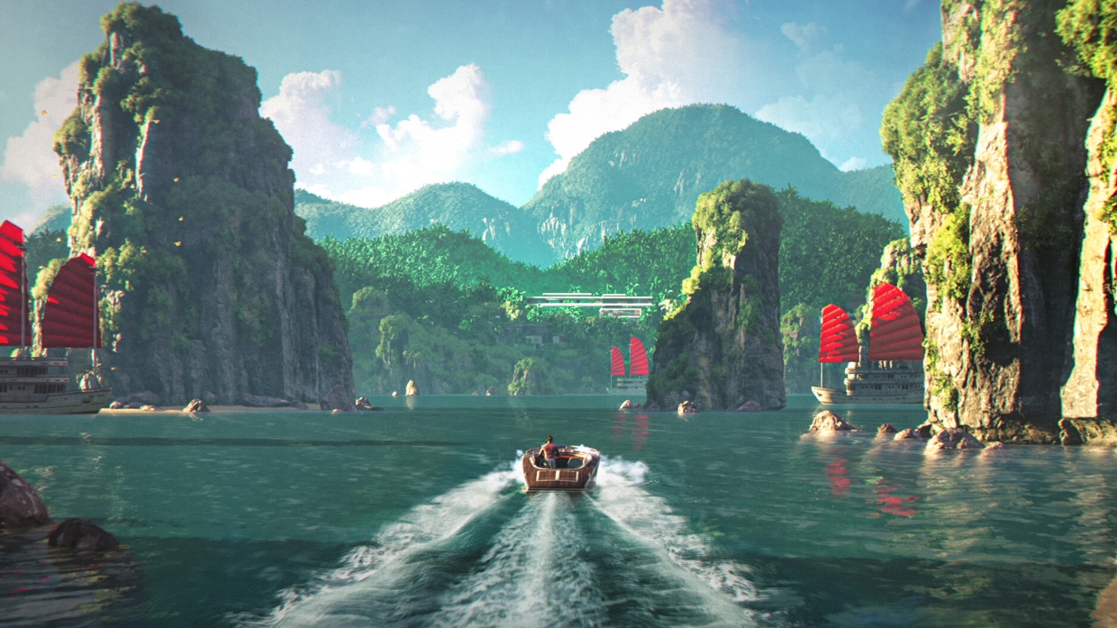 Tropical location in 007 First Light — cinematic spy missions and sandbox-style levels inspired by Hitman