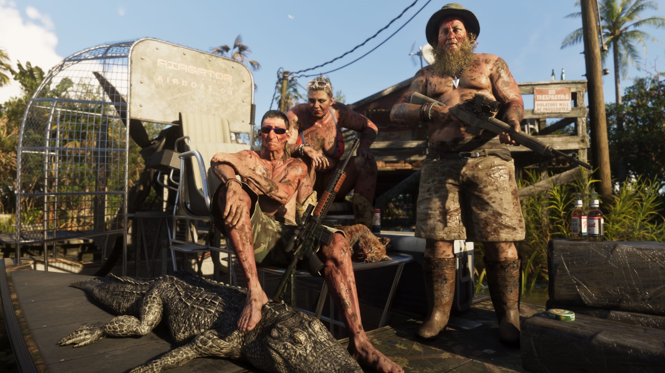 Alligator hunters in the Leonida wetlands featured in a Grand Theft Auto VI screenshot