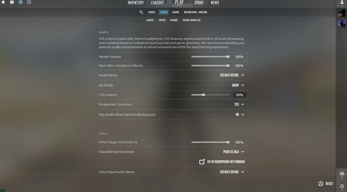 CS2 audio positioning setup