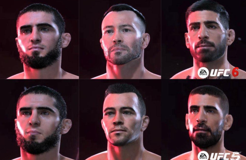 Comparison of fighter character models in EA Sports UFC 6 and previous entries in the EA UFC series