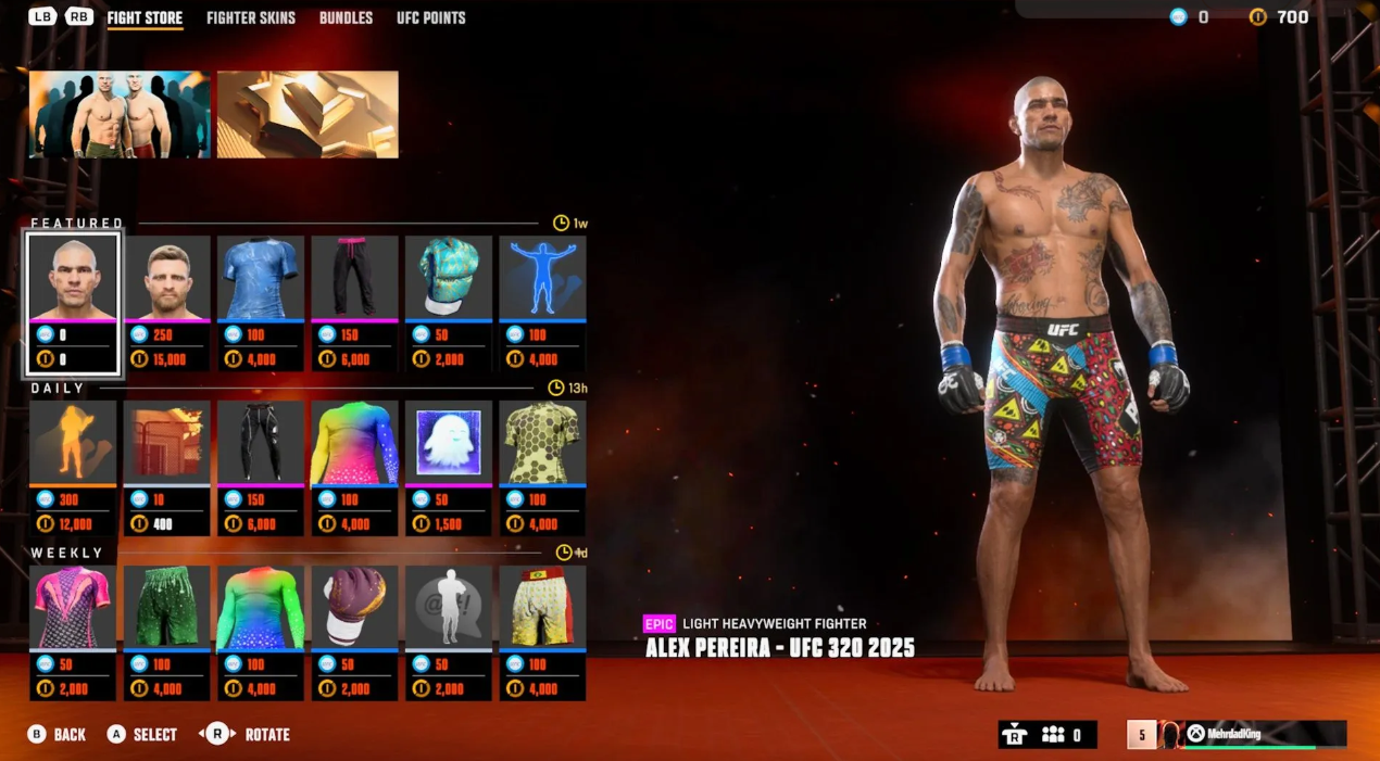 UFC 6 difficulty settings