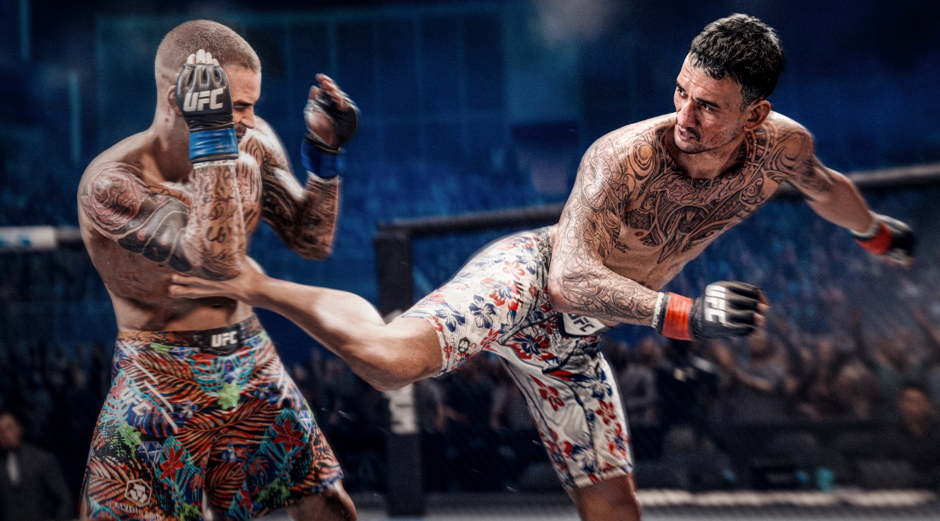 EA Sports UFC 6 fight showcasing the updated striking system and improved fighter animations