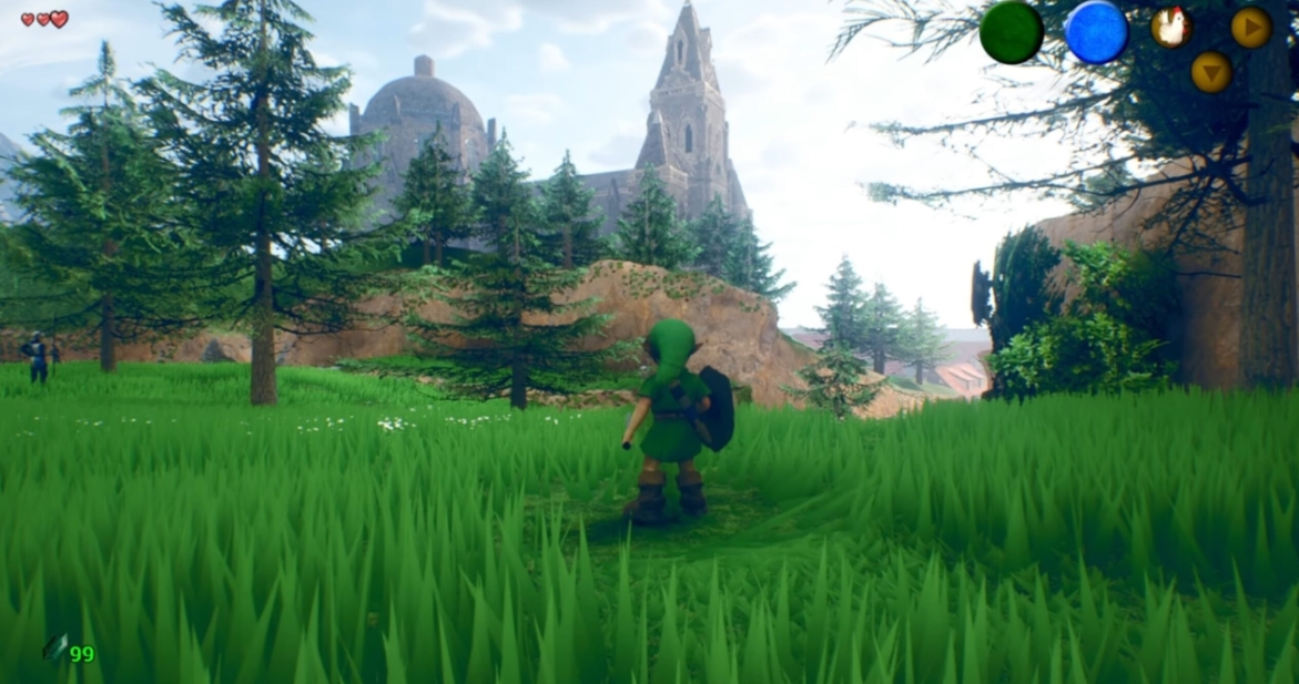 Fan-made The Legend of Zelda: Ocarina of Time remake featuring modern graphics and exploration of Hyrule
