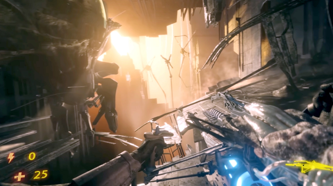 First-person Half-Life fan project scene featuring combat against Combine forces