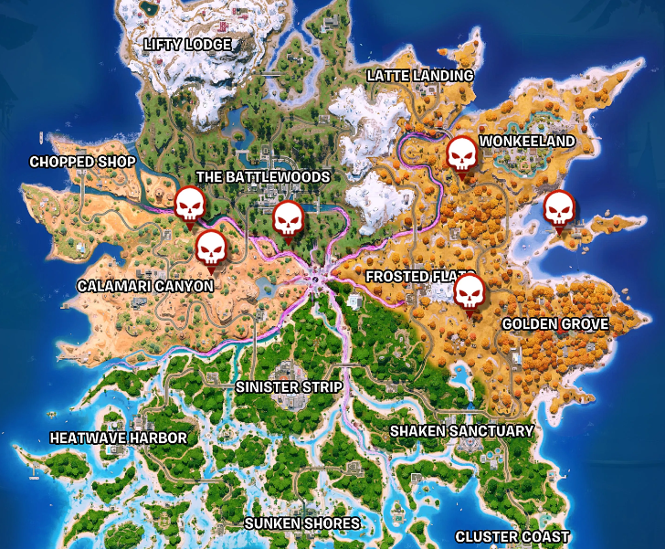 Skeletor boss Fortnite map