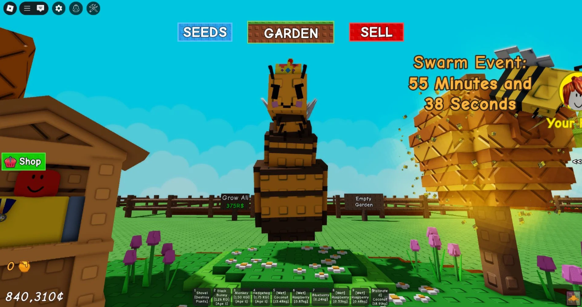 Bee guarding garden