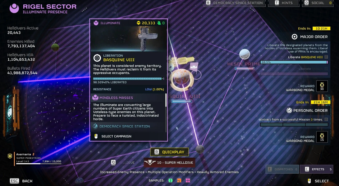 Major Orders community progress