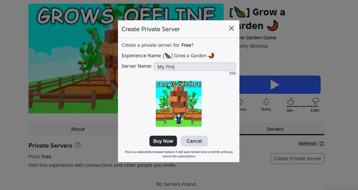 Private server creation