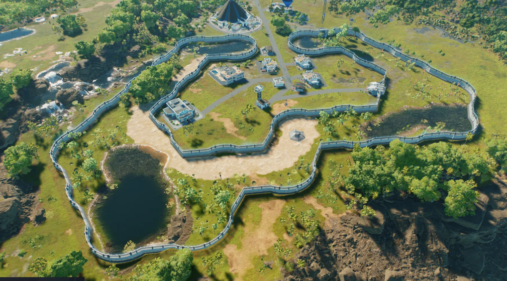 Open pterosaur enclosure barrier