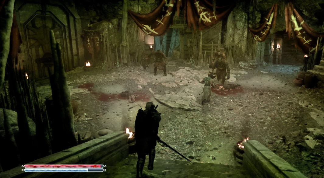Orc warriors in tunnels