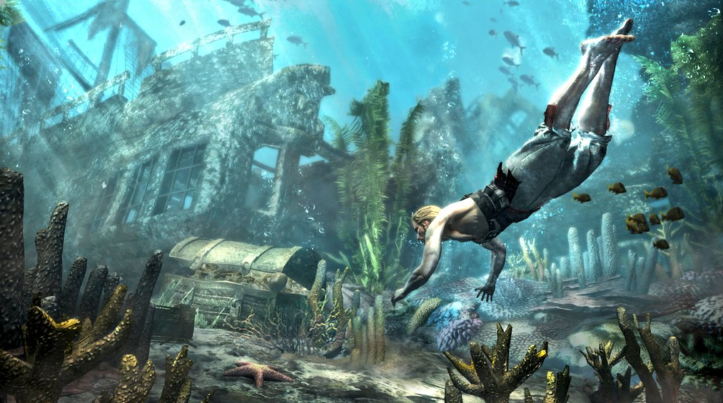 Black Flag underwater treasure chest