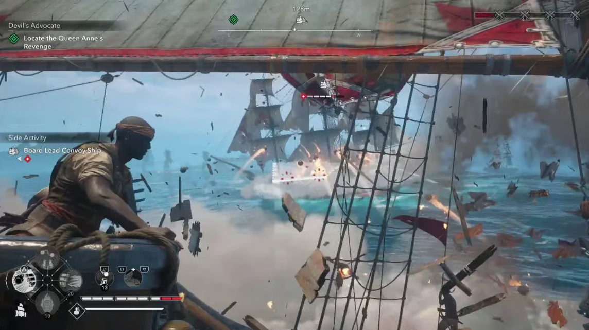 Boarding enemy ship
