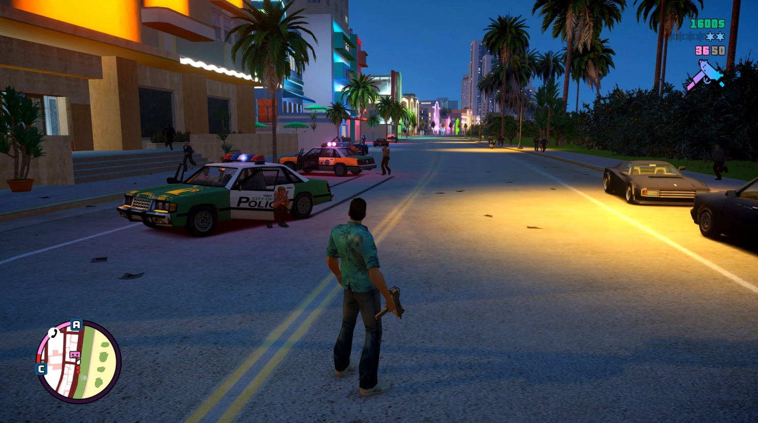 Ночной Вайс-Сити в GTA Vice City New Legacy (мод с улучшенной графикой)