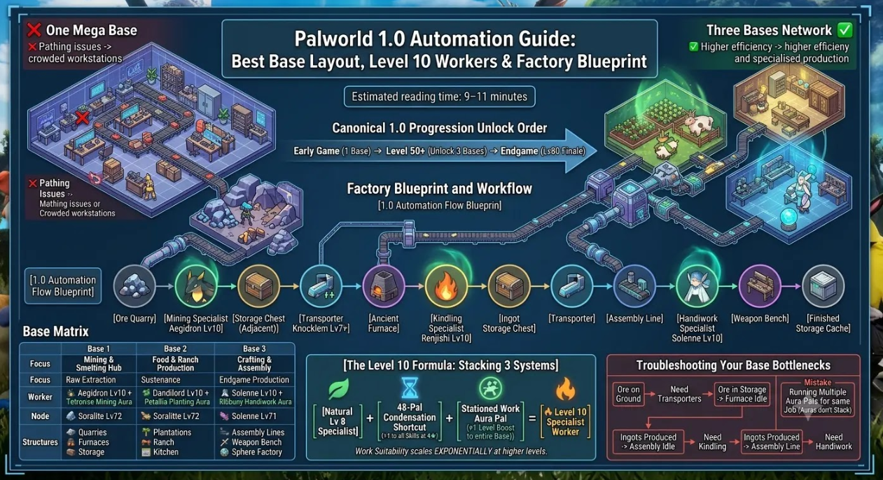 Palworld 1.0: полное руководство по лучшим базовым Палам — специалисты, буферы, зонирование и конденсация 2026 - Изображение 2