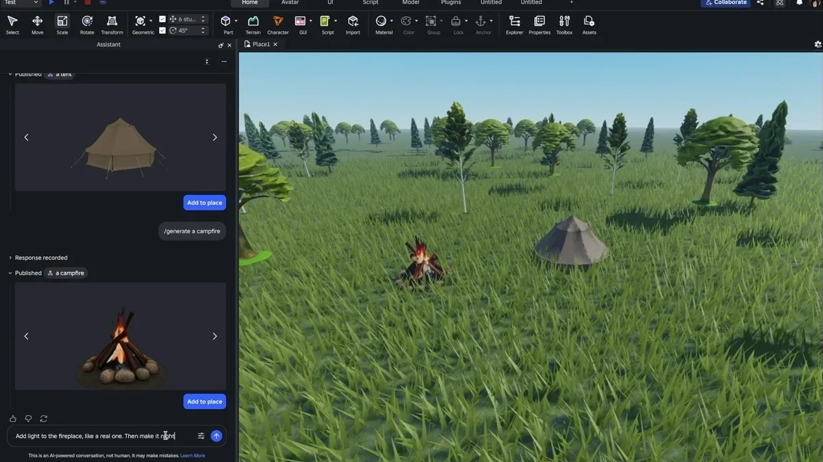 Roblox Build — AI tool for creating games from text descriptions starting July 28