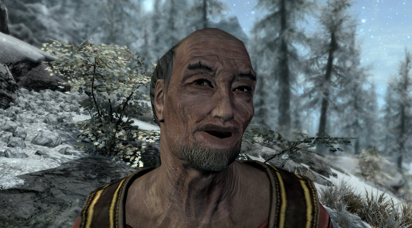 The Elder Scrolls: Skyrim NPC in snowy forest — modding community keeps the game alive 15 years after launch