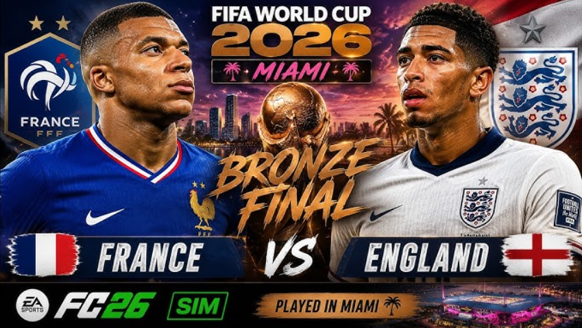 World Cup bronze final simulation in EA Sports FC 26: France — England 3:2