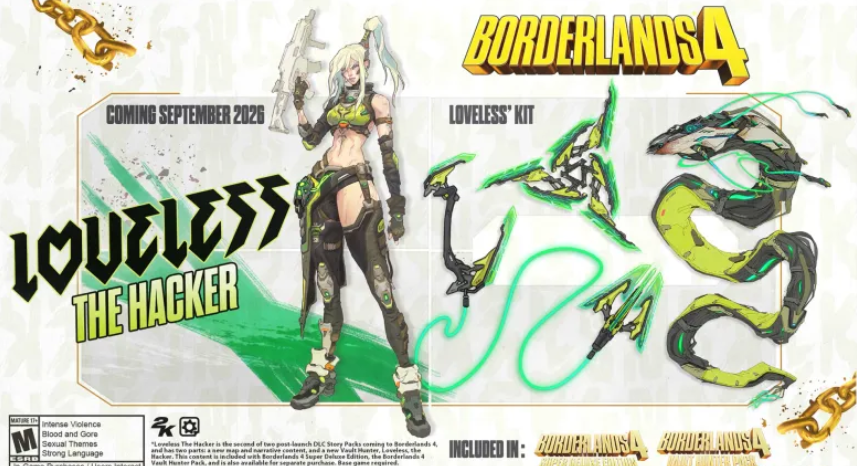 Borderlands 4 — new Vault Hunter Loveless, Story Pack 2 with FL4K, and DLC release date September 10