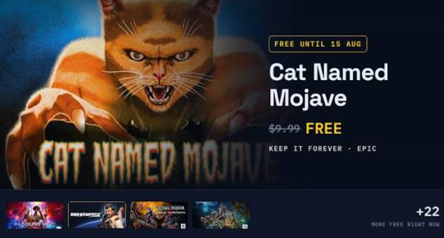 Cat Named Mojave free on Epic Games Store — until August 15, 6 AM MSK