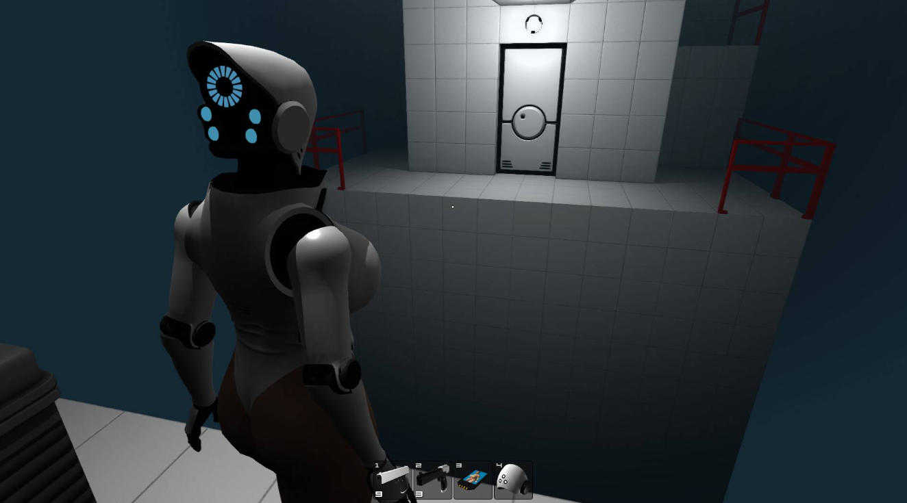 Haydee platforming gameplay inside the artificial complex