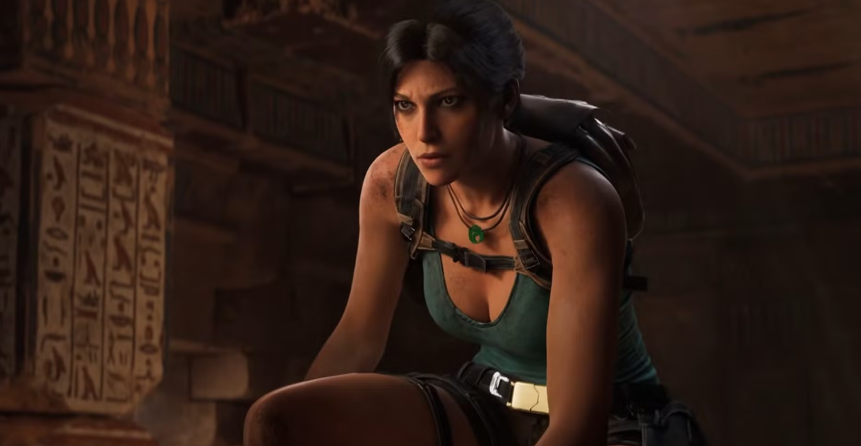 Lara Croft inside an ancient tomb in Tomb Raider: Legacy of Atlantis