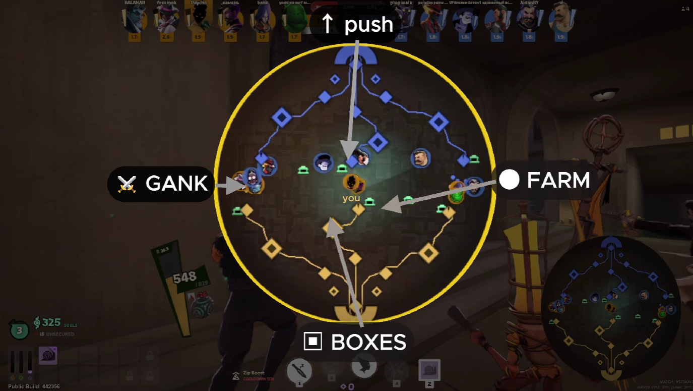 Deadlock lane rotation map