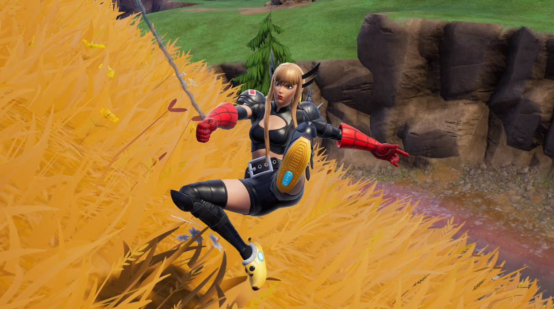 Spider-Man swinging in Fortnite