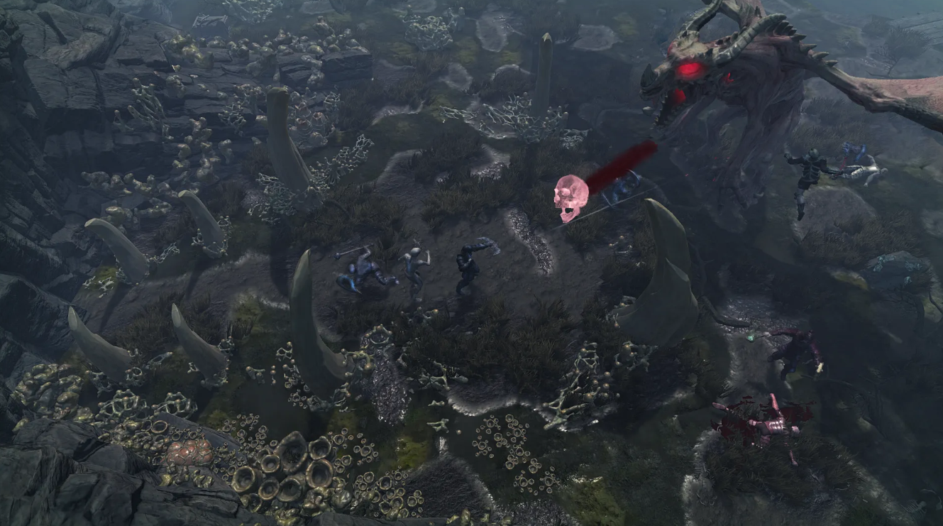 Wild Terra 2 New Lands players fighting a giant monster
