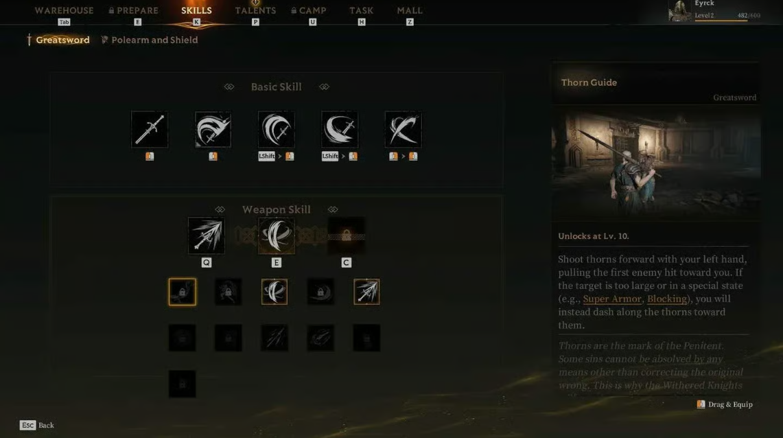 Withered Knight Skills
