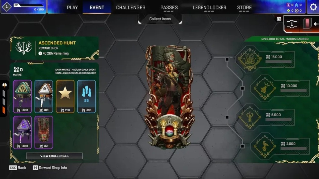 Apex Legends Ascended Hunt reward screen