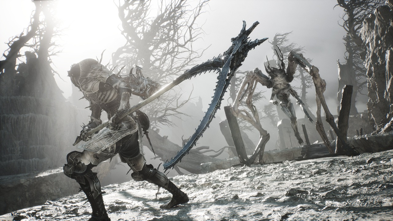 A Mortal Shell II warrior fights a large enemy