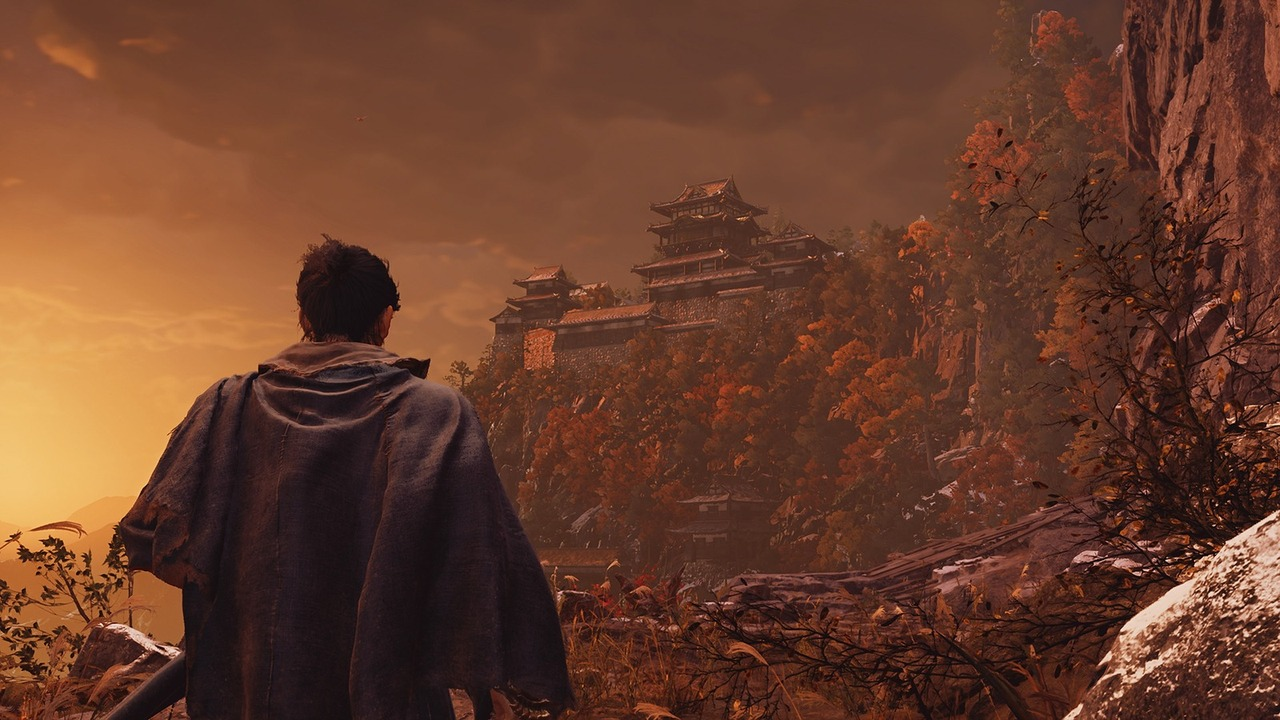 Musashi approaches a mountain stronghold in Onimusha: Way of the Sword