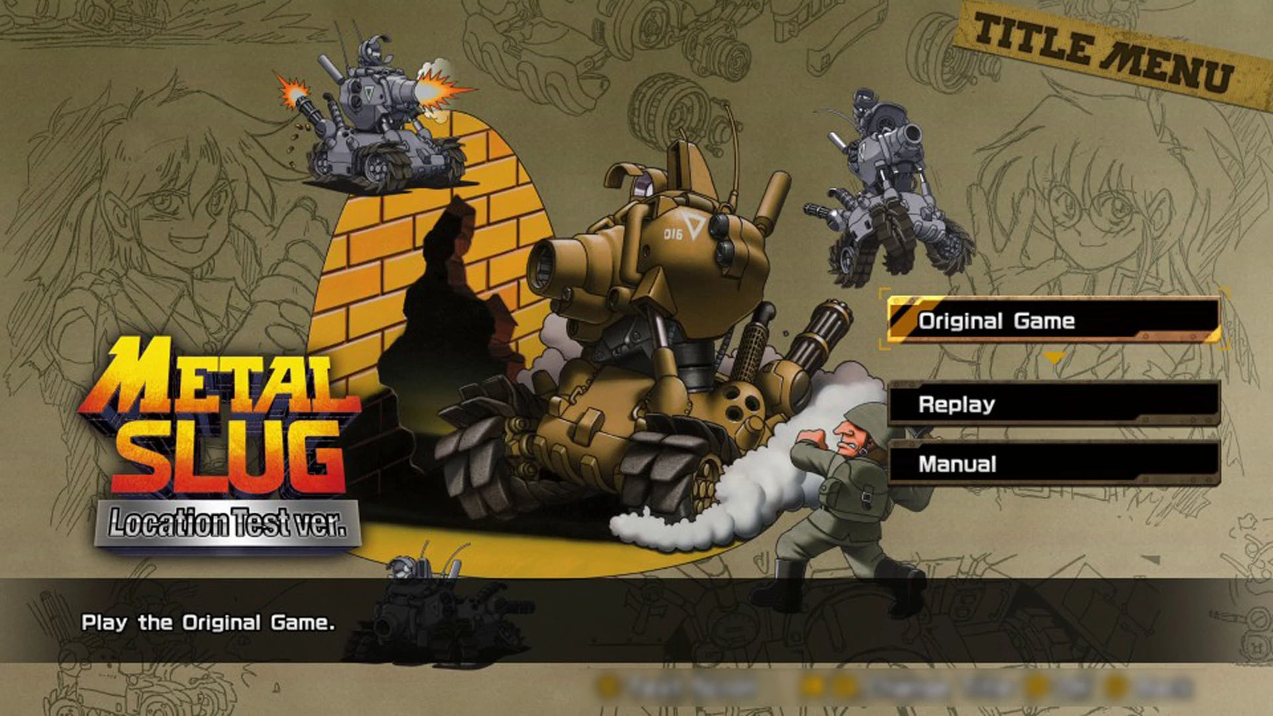 A menu from the preserved location-test version shown by the developer.