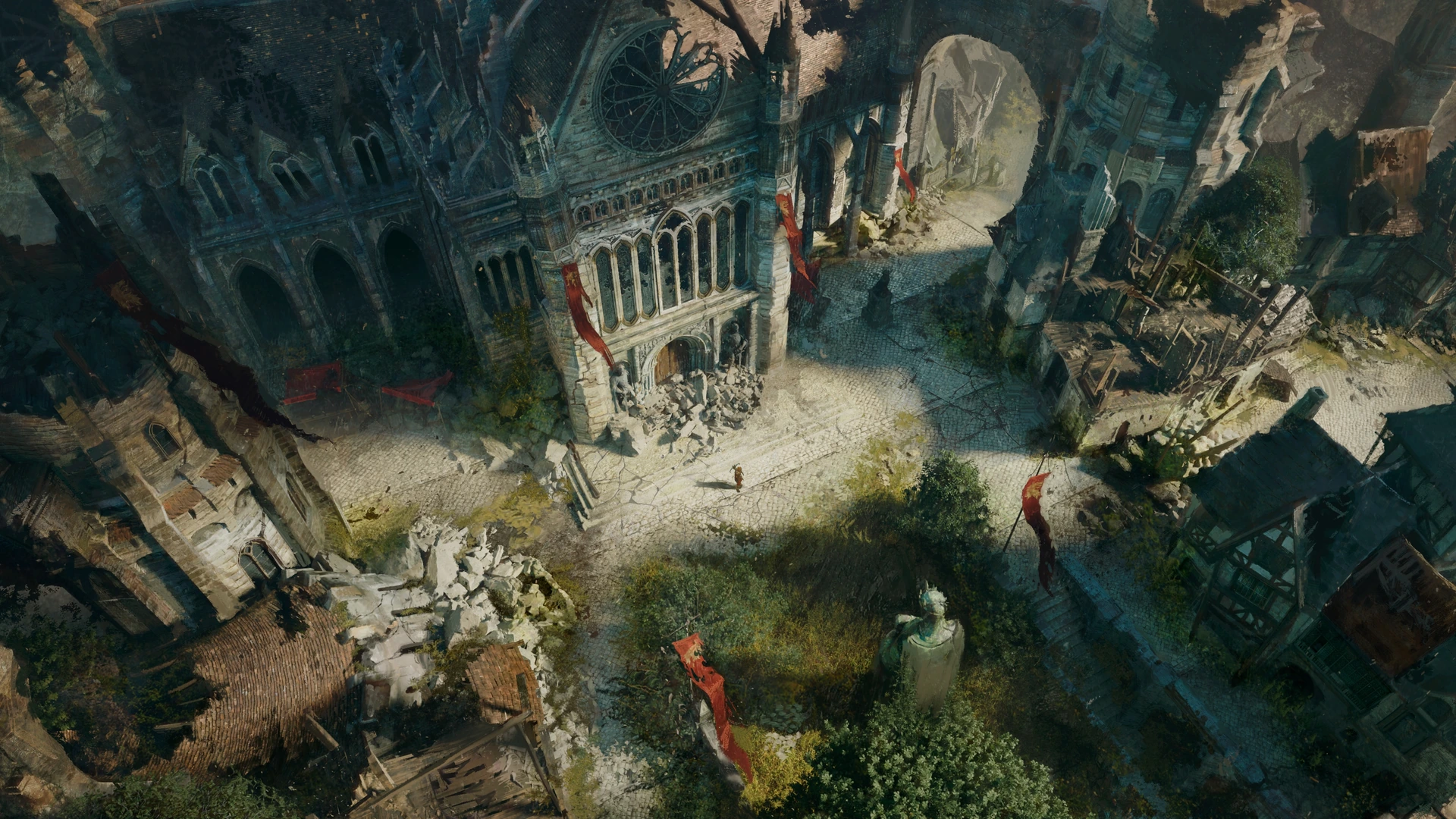 Ruined streets in Diablo V's fallen Sanctuary
