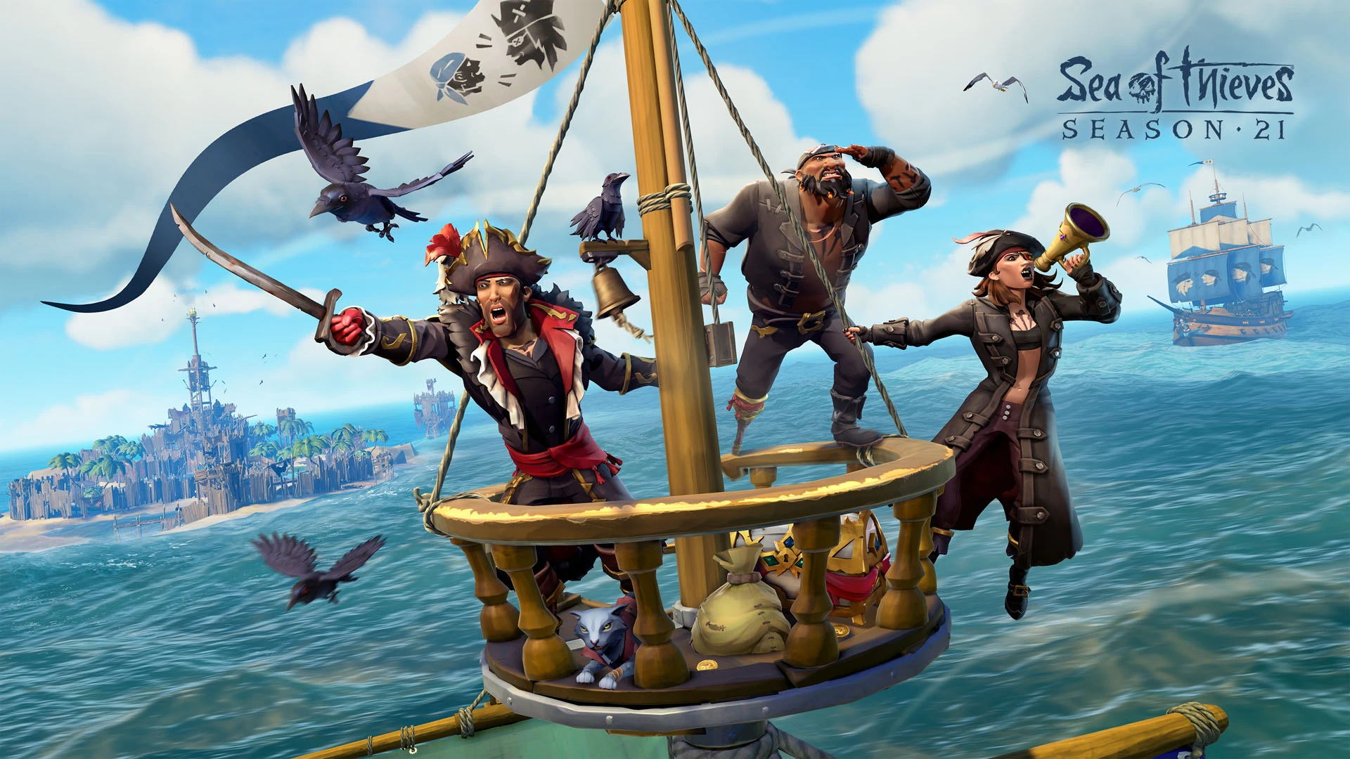 Sea of Thieves Season 21 is live with free play and a flag for peaceful contact